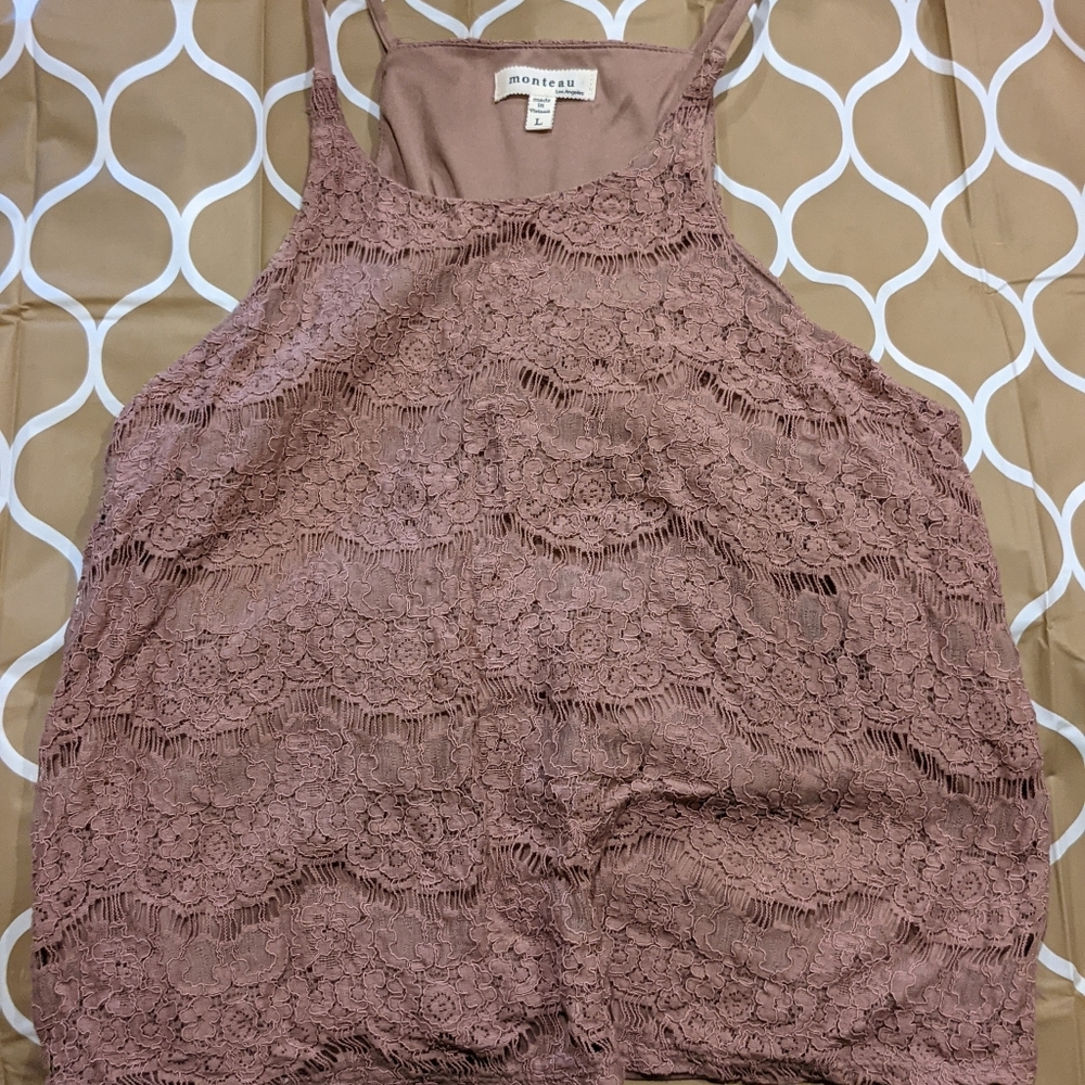 Lacey Pink Monteau Tank Top size large